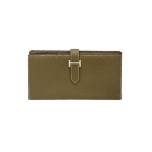 HERMES Long Wallet Purse leather beige bean soufflé | AlmaBagz