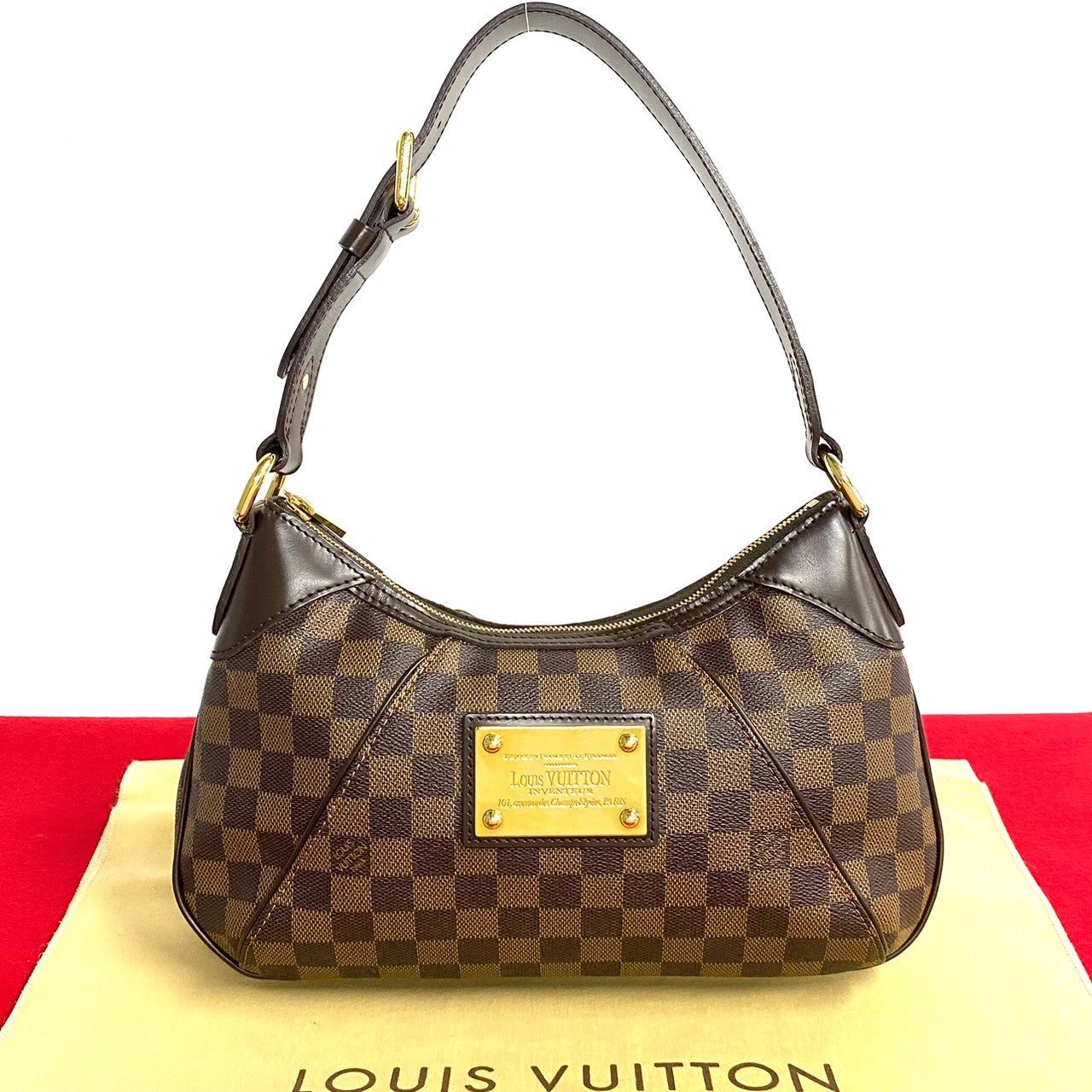 LOUIS VUITTON Shoulder Bag leather Brown Damier Thames PM | AlmaBagz - Image 10