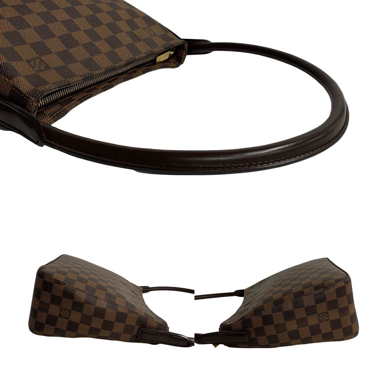 LOUIS VUITTON Shoulder Bag leather Brown Damier Looping MM | AlmaBagz - Image 5