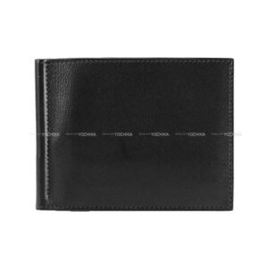 HERMES Bi-fold wallet Bifold billfold wallet with money clip Poker GM Noir (Black) Ever Grain Silver HW Stamp | AlmaBagz