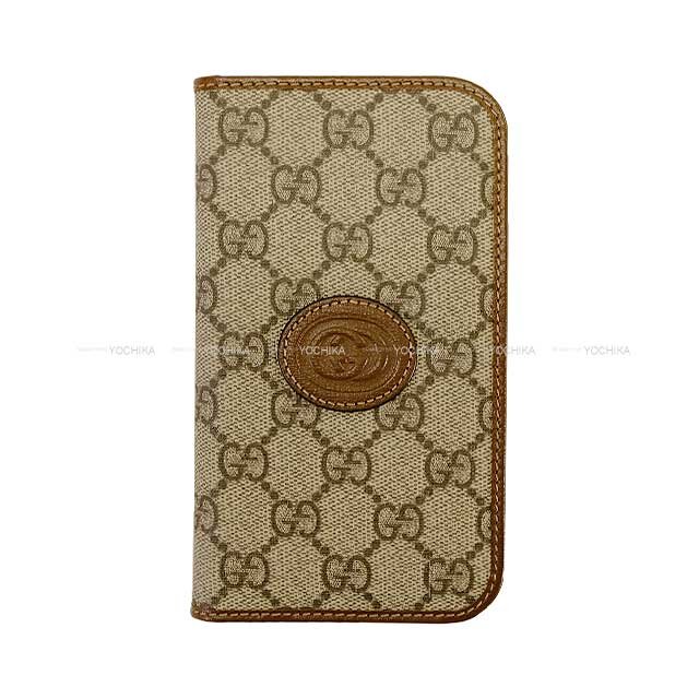 GUCCI iPhone case Notebook Covers 15pro 760185 92tcg8563 Beige & Ebony GG Supreme | AlmaBagz