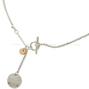 HERMES necklace Pendant Ex-Libris PM Logocharm Silver925 /Pinkgold | AlmaBagz