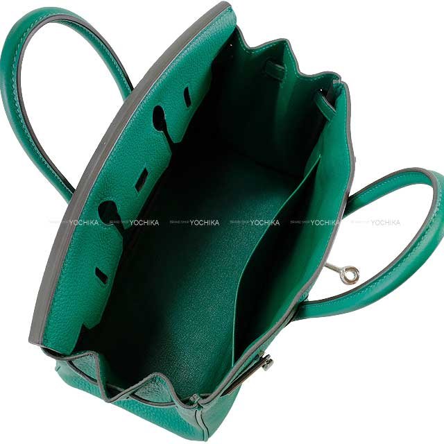 HERMES Handbag Birkin25 Vert Vertigo Veau Togo Silver HW Stamp | AlmaBagz - Image 2