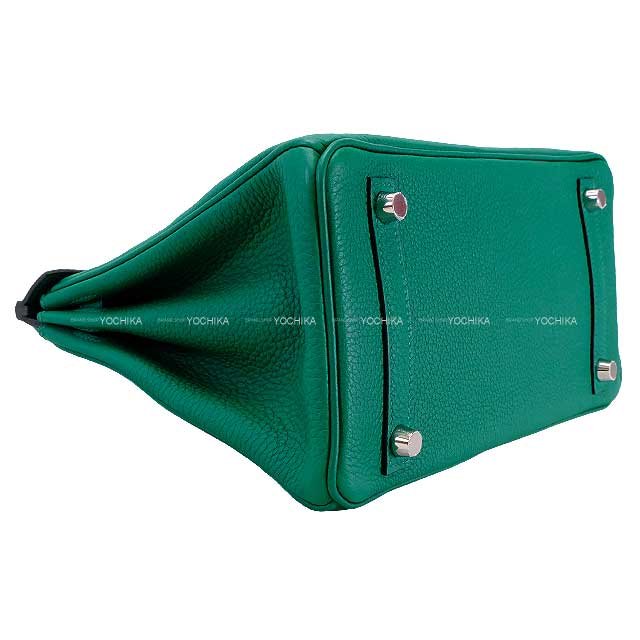 HERMES Handbag Birkin25 Vert Vertigo Veau Togo Silver HW Stamp | AlmaBagz - Image 5