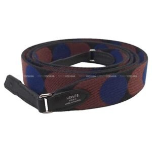 HERMES shoulder strap Bandouliere 25mm 105cm Bandouliere 25mm 110cm for To go series Flipperball Noir (Black)/Bleu Saphir Toile/Swift Silver HW Stamp | AlmaBagz