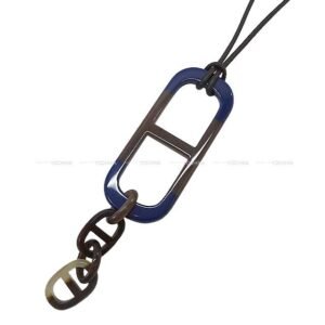 HERMES necklace Amarre Bleu Saphir Buffalo Horn | AlmaBagz