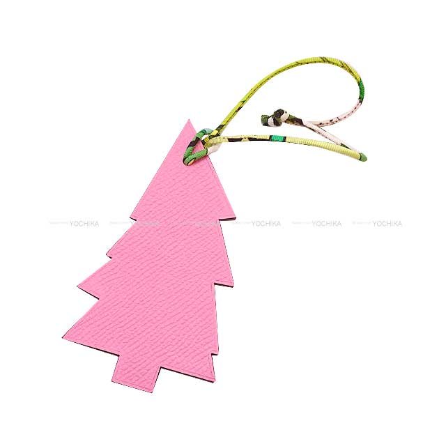 HERMES bag charm Petit H Tree Rose Confetti/Noir (Black) Veau Epsom/Veau Togo | AlmaBagz