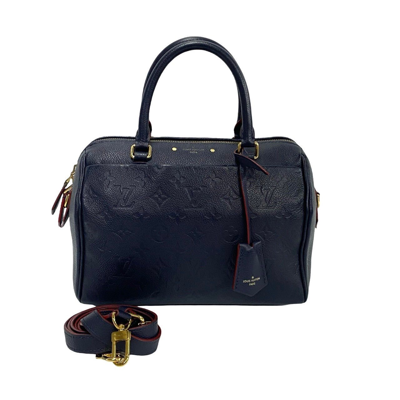 LOUIS VUITTON Shoulder Bag leather Navy Monogram Ann Platt Speedy bandouliere | AlmaBagz