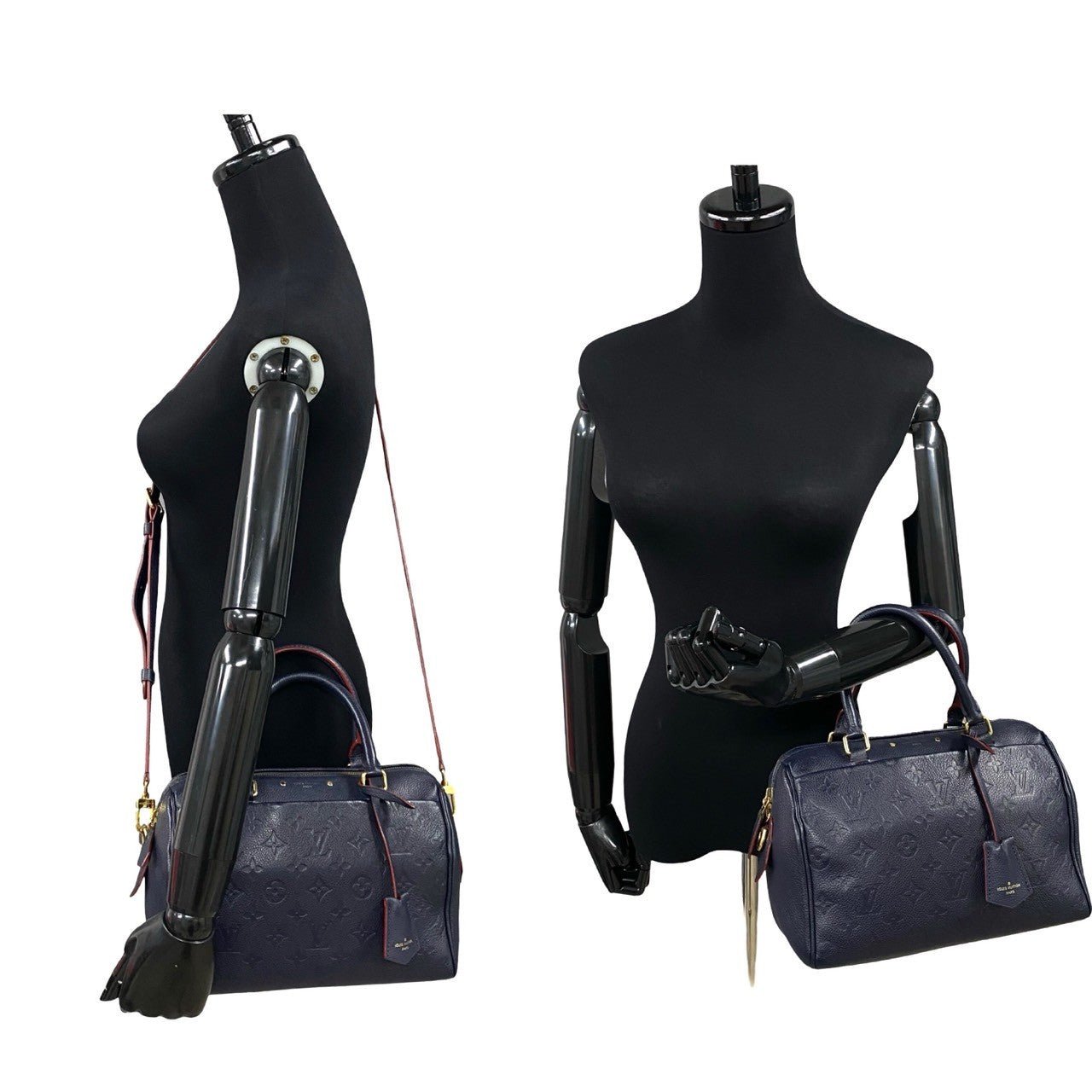 LOUIS VUITTON Shoulder Bag leather Navy Monogram Ann Platt Speedy bandouliere | AlmaBagz - Image 2