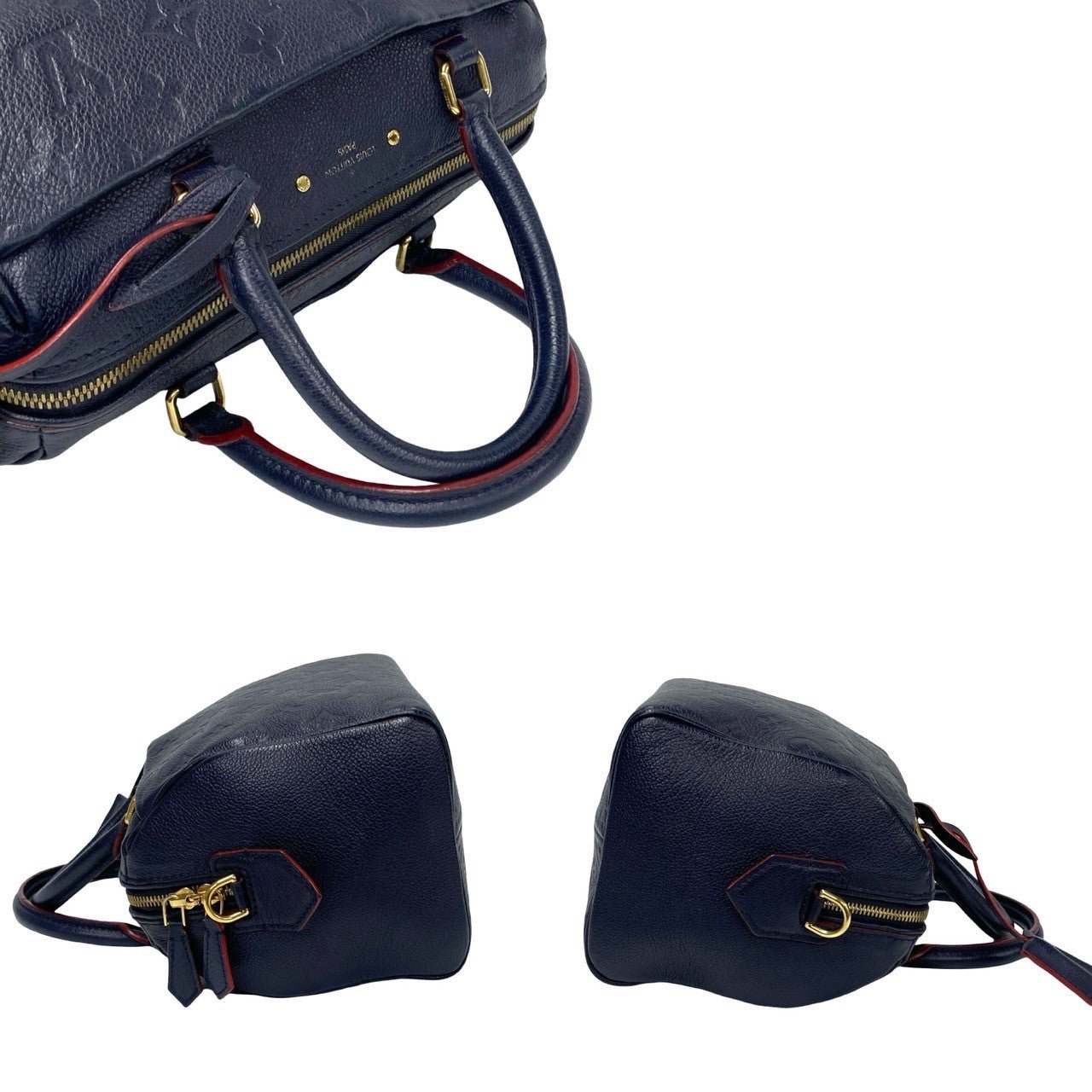 LOUIS VUITTON Shoulder Bag leather Navy Monogram Ann Platt Speedy bandouliere | AlmaBagz - Image 5