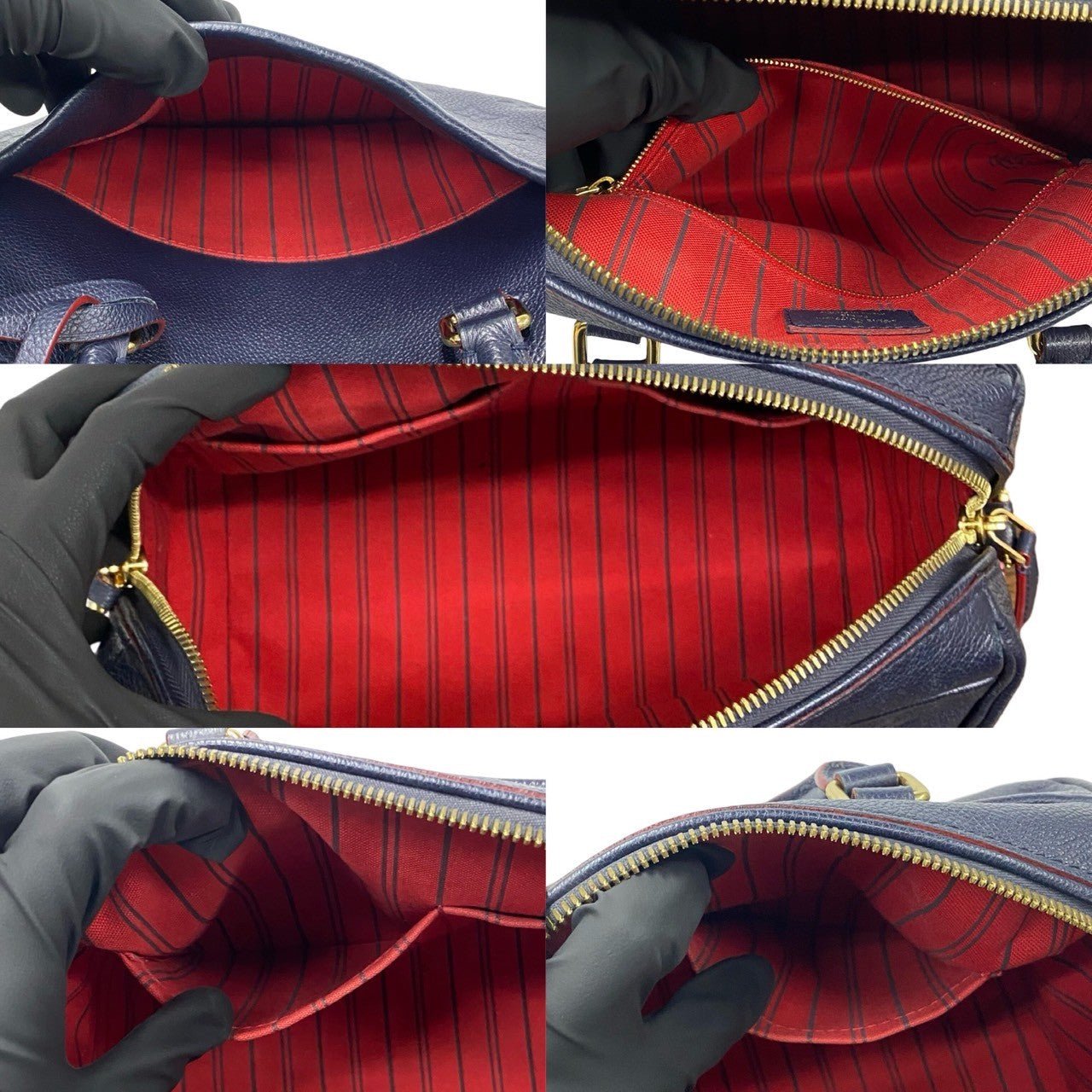 LOUIS VUITTON Shoulder Bag leather Navy Monogram Ann Platt Speedy bandouliere | AlmaBagz - Image 8