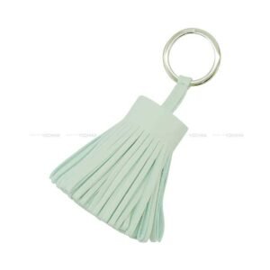 HERMES key ring Carmen Vert Peppermint Agneau Milo Silver HW Stamp | AlmaBagz
