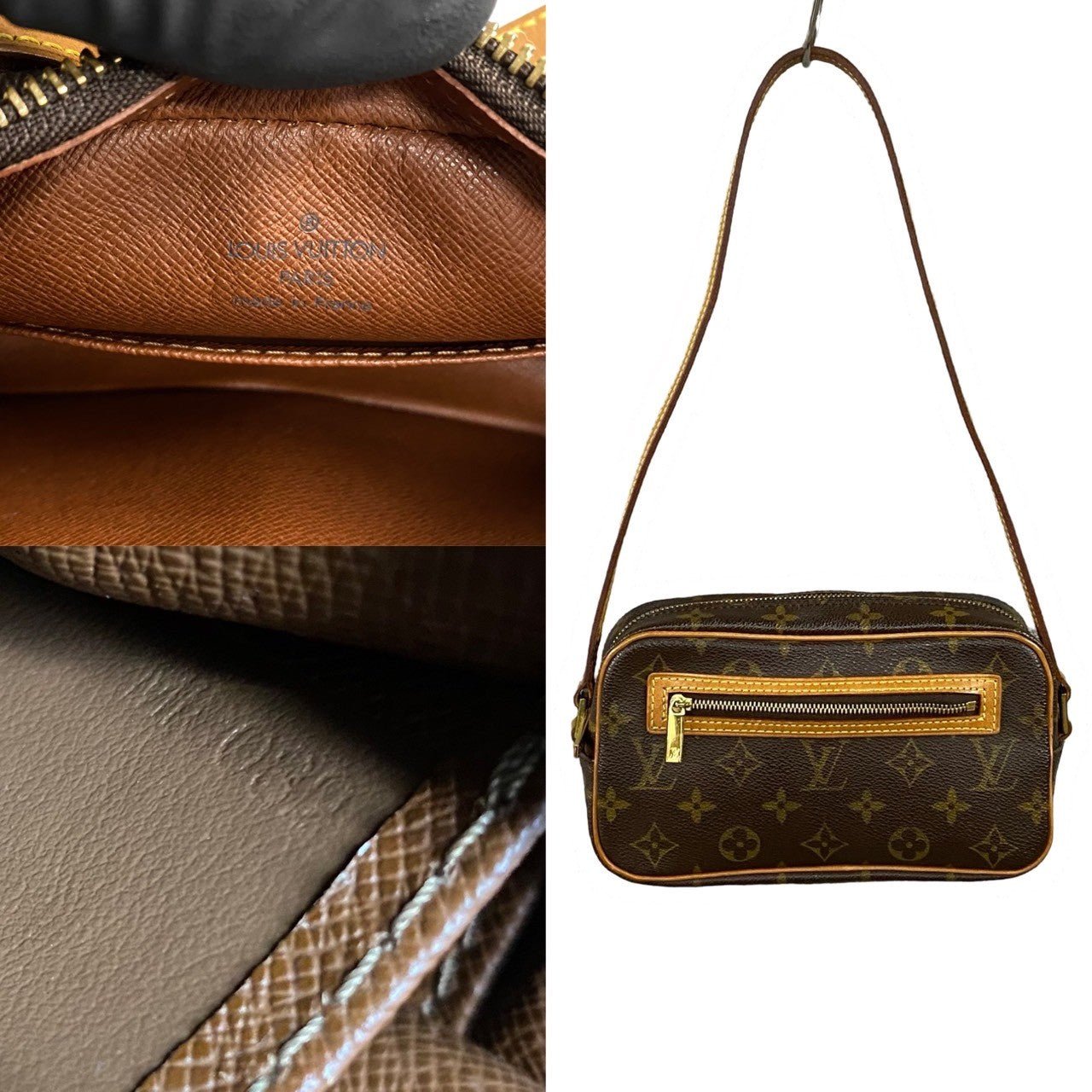 LOUIS VUITTON Shoulder Bag leather Brown Monogram Pochette cite | AlmaBagz - Image 3