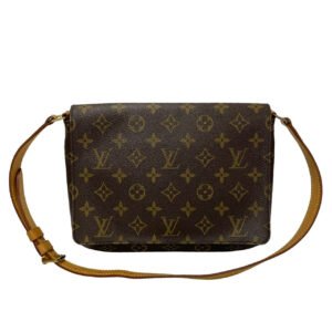 LOUIS VUITTON Shoulder Bag leather Brown Monogram Musette tango | AlmaBagz