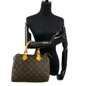 LOUIS VUITTON Boston Duffel bag leather Brown Monogram Speedy 25 | AlmaBagz