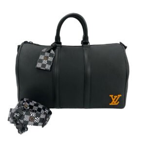 LOUIS VUITTON Shoulder Bag leather black Keepall bandouliere 40 | AlmaBagz