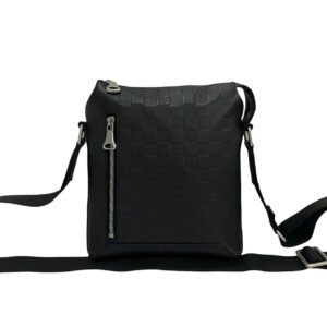 LOUIS VUITTON Shoulder Bag leather black Damier Anfini Discovery Messenger BB | AlmaBagz