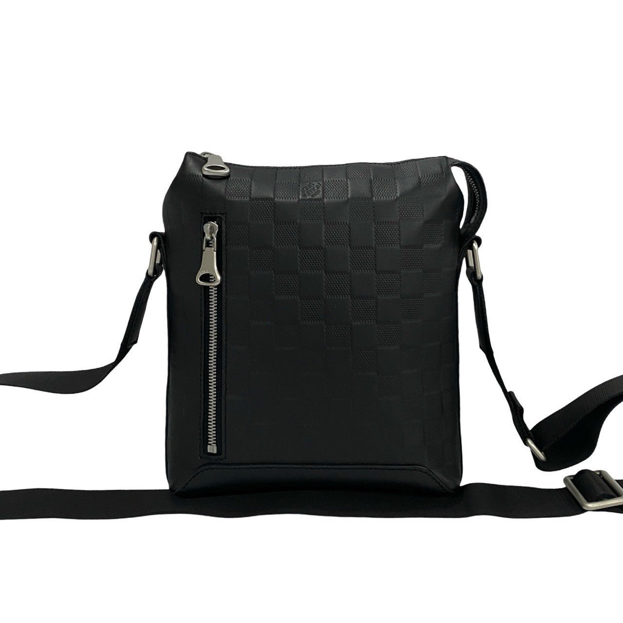 LOUIS VUITTON Shoulder Bag leather black Damier Anfini Discovery Messenger BB | AlmaBagz