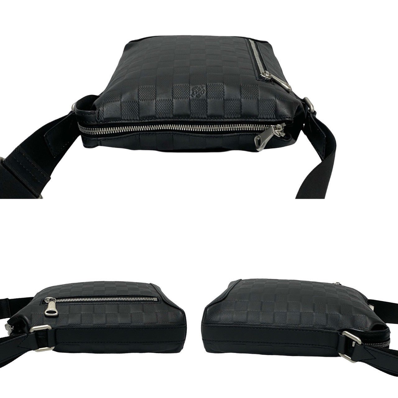 LOUIS VUITTON Shoulder Bag leather black Damier Anfini Discovery Messenger BB | AlmaBagz - Image 5