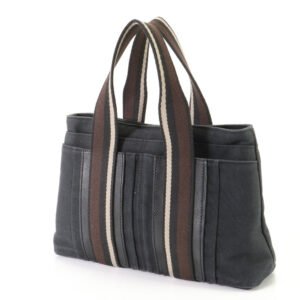 HERMES Handbag canvas black Handbag Trocha Horizontal | AlmaBagz