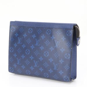 LOUIS VUITTON business bag M30423 Monogram canvas cobalt blue Taiga Rama Pochette Voyage MM | AlmaBagz