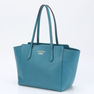 GUCCI Tote Bag 354408 leather turquoise blue Tote Bag Gucci Swing | AlmaBagz