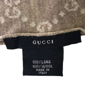 GUCCI Scarf wool beige GG pattern reversible shawl | AlmaBagz