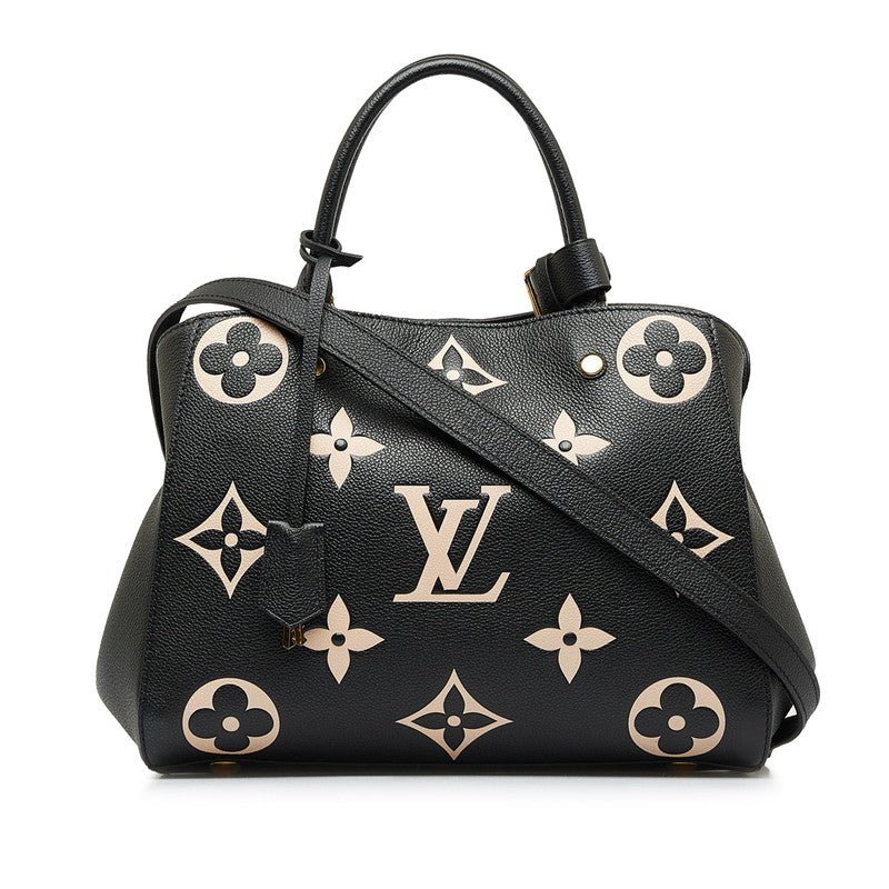 Louis Vuitton Monogram Amplant Montaigne MM Handbag Shoulder Bag 2WAY M45499 Noir Black Carf Leather Louis Vuitton | AlmaBagz