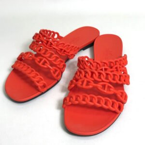 HERMES Sandals rubber Orange flat Shenu Dunkle 36 | AlmaBagz