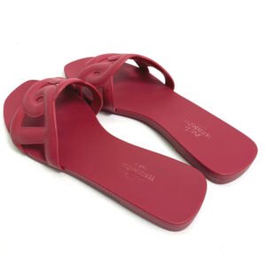 HERMES Sandals rubber Red shoes flats flats Aloha Chene Dunkle Women 35 Used | AlmaBagz