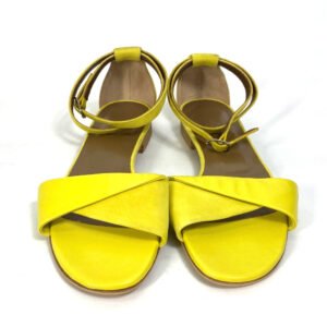 HERMES Sandals Leather / suede yellow With flat belt 36 1/2 | AlmaBagz