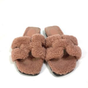 HERMES Sandals Mouton, Mouton pink shoes flat flats Oran Women 37 Used | AlmaBagz