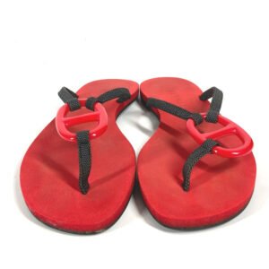 HERMES Sandals Canvas, Plastic Red Chene Dunkle Beach Sandals Caranera Women No size Used | AlmaBagz