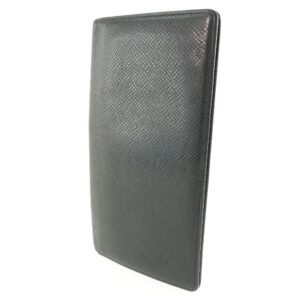 Louis Vuitton Black Leather Porte carte credit bifold wallet accessories | AlmaBagz