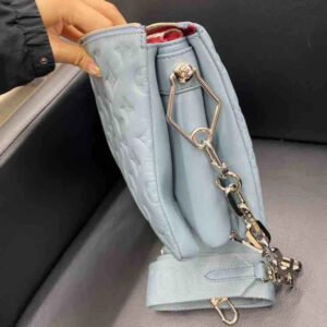 Louis Vuitton Coussin Bag Monogram Embossed, Blue, Lambskin | AlmaBagz