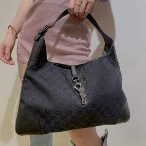 Gucci Jackie hobo black denim bag | AlmaBagz