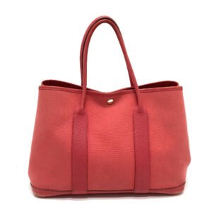 HERMES Tote Bag bag handbag Garden party PM Toile Officier / Vash Country pink Women Used | AlmaBagz