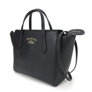 GUCCI Handbag 368827 leather black Swing Small Women Used | AlmaBagz