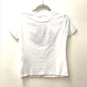 HERMES Short sleeve T-shirt cotton white logo Microcartouche Women 38 Used | AlmaBagz