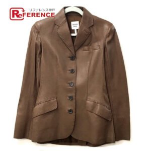 HERMES Blouson leather Brown Limited to 5 bottles worldwide apparel Women 38 Used | AlmaBagz