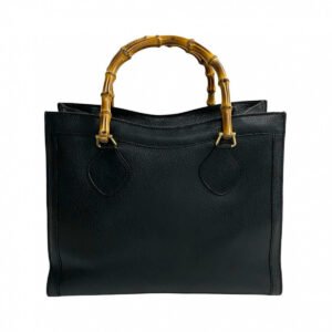 GUCCI Handbag leather black Bamboo Old Gucci | AlmaBagz