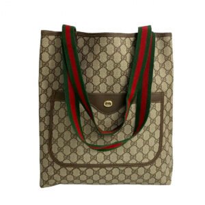 GUCCI Tote Bag Leather, PVC Red GG logo Metal Sherry line Old Gucci Women Used | AlmaBagz