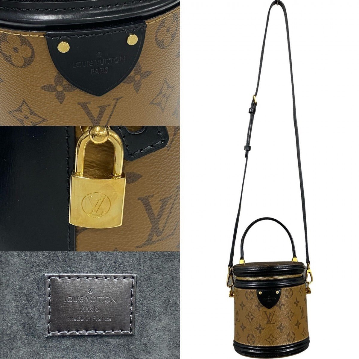 LOUIS VUITTON Shoulder Bag Leather, PVC Brown Monogram reverse Cannes Women Used | AlmaBagz - Image 3