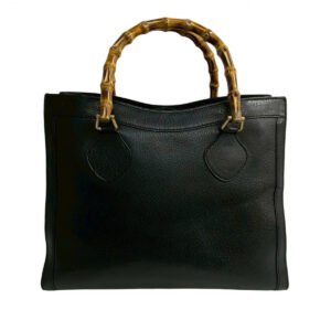 GUCCI Handbag leather black Bamboo | AlmaBagz