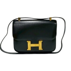 HERMES Shoulder Bag Box scarf black Constance | AlmaBagz
