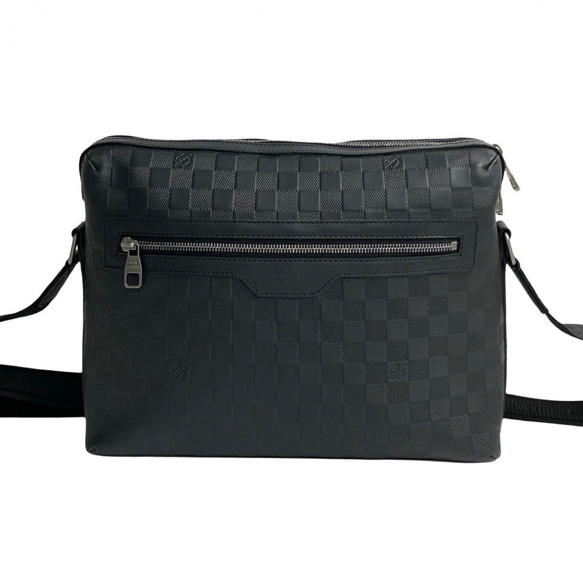 LOUIS VUITTON Shoulder Bag leather black Damier Anfini Calypso MM | AlmaBagz - Image 4