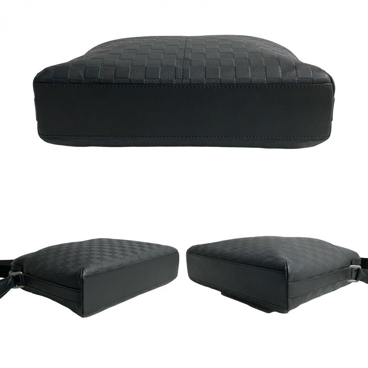 LOUIS VUITTON Shoulder Bag leather black Damier Anfini Calypso MM | AlmaBagz - Image 6