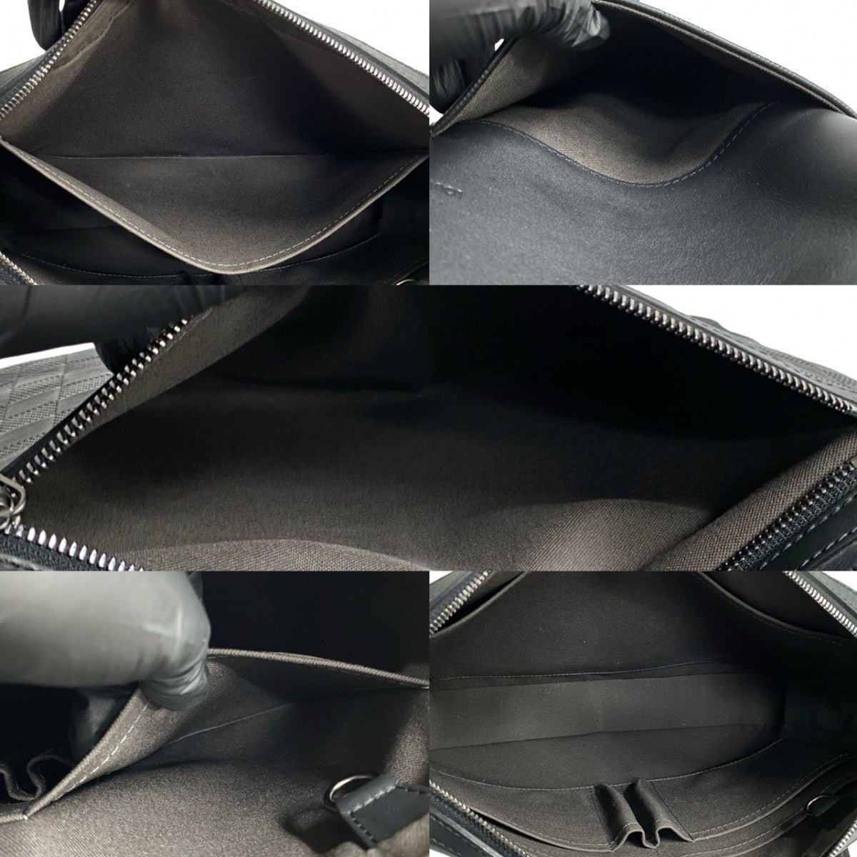 LOUIS VUITTON Shoulder Bag leather black Damier Anfini Calypso MM | AlmaBagz - Image 8