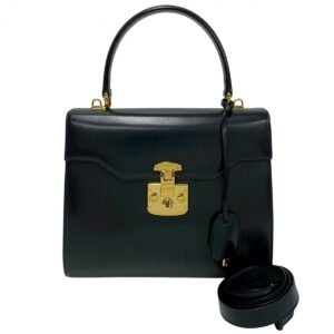 GUCCI Shoulder Bag leather Navy Ready lock | AlmaBagz