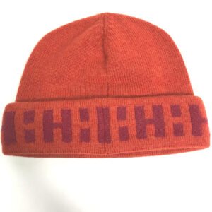 HERMES Knit hat Cashmere, Nylon, Polyester Orange Beanie knit cap Beanie unisex(Unisex) Used | AlmaBagz
